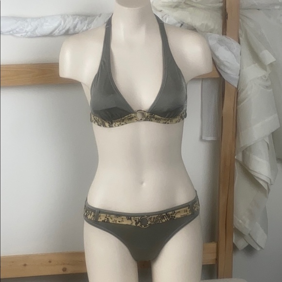 Marks and Spencer Green Printed Bikini - Picture 1 of 8